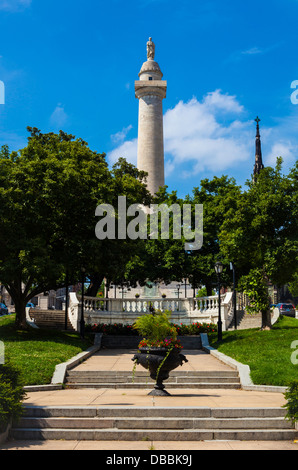 George Washington Monument, Baltimore, Maryland Foto Stock