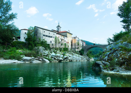 Soka nel fiume Kanal, Slovenia Foto Stock