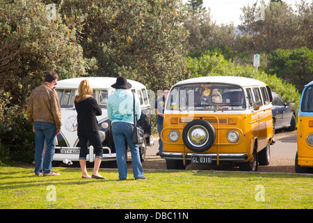 1960' volkswagen kombi camper a Palm Beach,Sydney , Australia Foto Stock