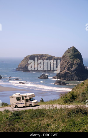 Whalehead spiaggia a Samuel H. Boardman stato parco vicino Brookings, Oregon, Stati Uniti d'America Foto Stock