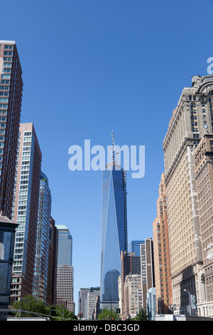World Trade Center in costruzione, la città di New York Foto Stock