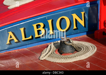 L'Albion tradizionale Broads wherry barca di proprietà di Norfolk Wherry fiducia Foto Stock