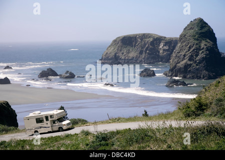 Whalehead spiaggia a Samuel H. Boardman stato parco vicino Brookings, Oregon, Stati Uniti d'America Foto Stock