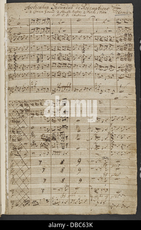 Georg Philipp TELEMANN - Ich glaube un Jesum Christum. (BL ADD MS 32389 f. 35r) Foto Stock