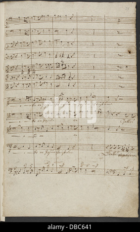 Georg Philipp TELEMANN - Ich glaube un Jesum Christum. (BL ADD MS 32389 f. 36r) Foto Stock