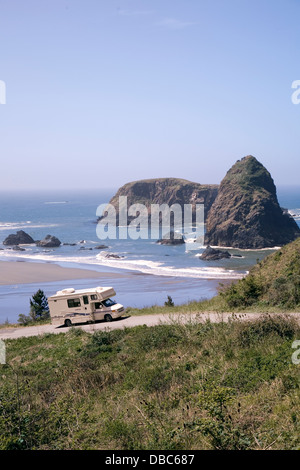 Whalehead spiaggia a Samuel H. Boardman stato parco vicino Brookings, Oregon, Stati Uniti d'America Foto Stock