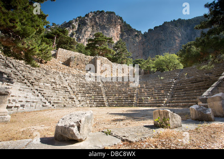 L'anfiteatro all'antico sito di Alycanda nella Turchia meridionale Foto Stock