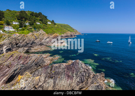 Il villaggio costiero di Polperro in Cornovaglia, England, Regno Unito, Europa. Foto Stock