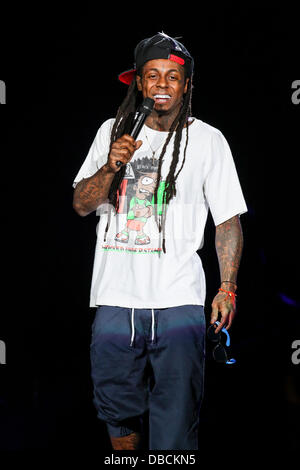 North Carolina, USA, 27 luglio, 2013: Hip Hop artista Lil Wayne esegue in North Carolina Credit: Andy Martin Jr/Alamy Live News Foto Stock