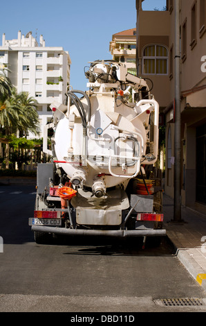 Retro di un liquame carrello parcheggiato a Fuengirola, Costa del Sol, Spagna. Foto Stock