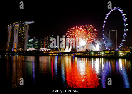 Singapore fuochi d'artificio Foto Stock