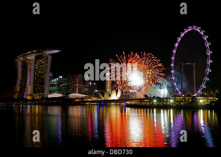 Singapore fuochi d'artificio Foto Stock