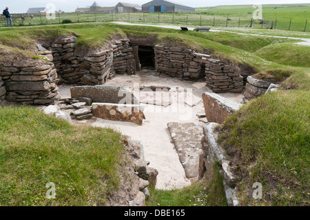 Il workshop a Skara Brae villaggio neolitico sulla terraferma Orkney. Foto Stock