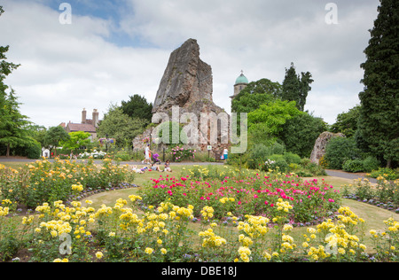 Bridgnorth's Castle & Gardens, Castle Hill, Bridgenorth, Shropshire, Inghilterra, Regno Unito Foto Stock