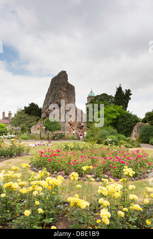 Bridgnorth's Castle & Gardens, Castle Hill, Bridgenorth, Shropshire, Inghilterra, Regno Unito Foto Stock