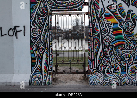 East Side Gallery di Berlino Foto Stock