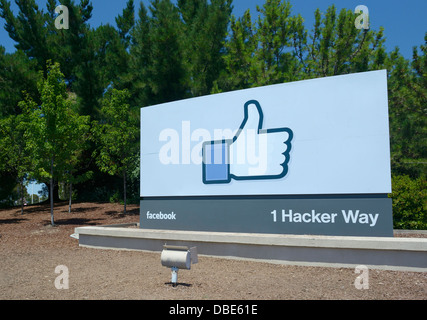 Facebook corporate headquarters Menlo Park Foto Stock