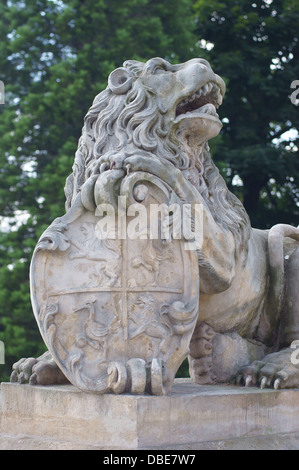 La scultura Zame Ksiaz Schloss Furstenstein Bassa Slesia Hochberg von Pless residenza di famiglia Foto Stock