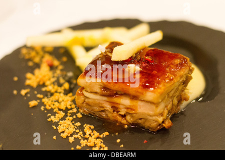 Arrosto di maiale, Albacete la gastronomia, Castilla La Mancha, in Spagna. Foto Stock