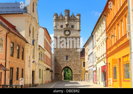 Jihlava (Iglau) vecchia porta della città, Moravia Repubblica Ceca Foto Stock