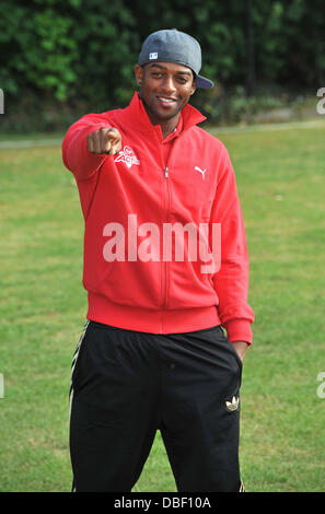 Oritse Williams Virgin Active London Triathlon - photocall tenutosi a Virgin Active, Bromyard Avenue. Londra, Inghilterra - 07.06.11 Foto Stock