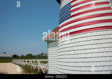 Massachusetts, Nantucket. Brant Point Lighthouse, il secondo più antico faro in noi. Registro Nazionale dei Luoghi Storici. Foto Stock