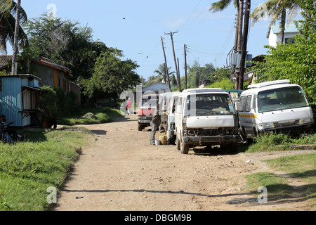 Il quartiere Mtopanga di Mombasa, in Kenya. Foto Stock