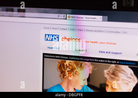 Illustrazione della foto del NHS scelte sito web on-line il servizio da parte del Regno Unito Foto Stock