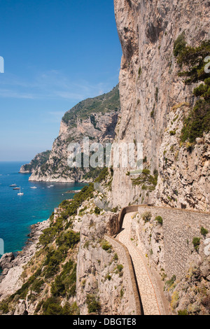 Parte della Via Krupp sull'isola di Capri, Italia. Foto Stock