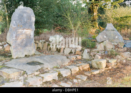 Memoriale della RAF e della resistenza francese in Bretagna, Francia, vicino Saint-Goazec. La missione ha avuto luogo il 4 Agosto 1944 Foto Stock