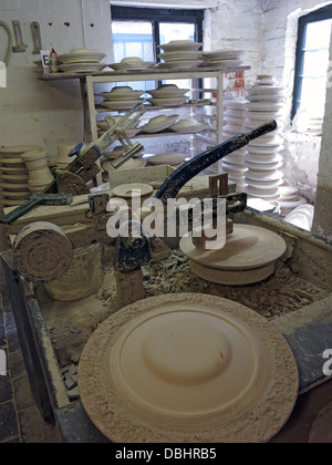 Un'argilla dannare Longton camera Stoke-On-Trent Gran Bretagna mostra potteries heritage presso il Gladstone Pottery Museum Foto Stock