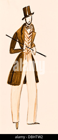 Costume storico - gentiluomo inglese suit 1.830 s Foto Stock