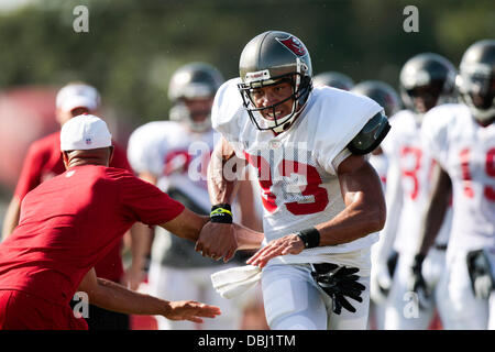 Tampa, Florida, Stati Uniti d'America. 31 Luglio, 2013. Sarà VRAGOVIC | Orari .Vincent Jackson (83) sull'esecuzione durante il Tampa Bay Buccaneers training camp a uno Buc luogo mercoledì 31 luglio, 2013. Credito: Sarà Vragovic/Tampa Bay volte/ZUMAPRESS.com/Alamy Live News Foto Stock