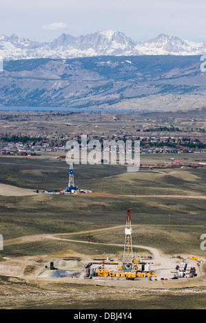 Il gas naturale sviluppo, WY Foto Stock