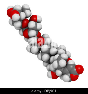Digossina scompenso cardiaco farmaco, struttura chimica. Estratto da foxglove impianto (Digitalis lanata). Foto Stock