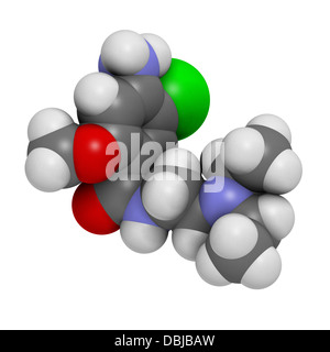 Metoclopramide nausea e vomito farmaco di trattamento, struttura chimica. Foto Stock