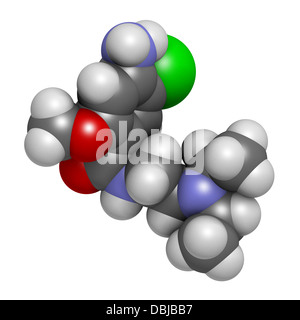 Metoclopramide nausea e vomito farmaco di trattamento, struttura chimica. Foto Stock