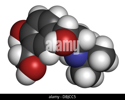 Il salbutamolo (albuterolo) Asma farmaco, struttura chimica. Spesso somministrata mediante inalatore. Foto Stock