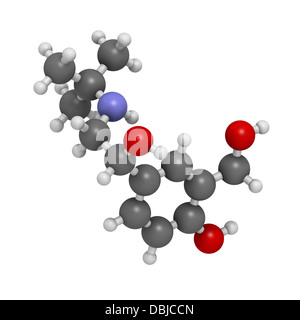 Il salbutamolo (albuterolo) Asma farmaco, struttura chimica. Spesso somministrata mediante inalatore. Foto Stock