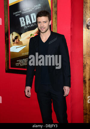 Justin Timberlake prima mondiale di "Cattiva Maestra" tenutasi presso il Teatro Ziegfeld - Arrivi New York City, Stati Uniti d'America - 20.06.11 Foto Stock