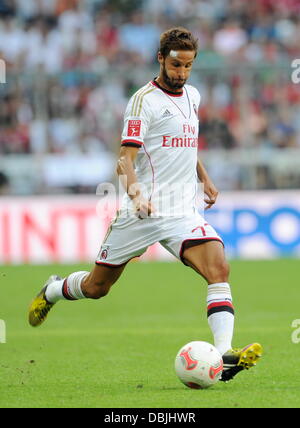 Monaco di Baviera, Germania. 31 Luglio, 2013. Luca Antonini del Milan durante la Audi Cup Soccer semifinale partita Manchester City vs AC Milan a stadio Allianz Arena di Monaco di Baviera, Germania, il 31 luglio 2013. Foto: Tobias Hase/dpa/Alamy Live News Foto Stock