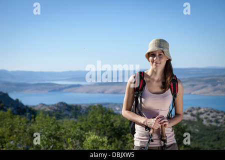 Croazia, Paklenica, Femmina escursionista, ritratto Foto Stock