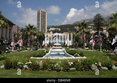 Vista generale di Monaco durante la cerimonia civile delle nozze reali del Principe Alberto II di Monaco a Charlene Wittstock presso il Palazzo del Principe di Monaco Monte Carlo, Monaco - 01.07.11 Foto Stock