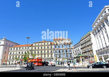 Praça dos Restauradores Lisbona Portogallo Foto Stock