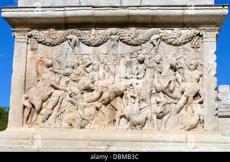 Glanum era un oppidum o città fortificata nel presente giorno Provence, fondata da un popolo Celto-Ligurian chiamato Salyes nel VI secolo A.C. Foto Stock