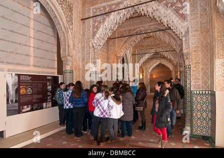 I Lions cortile, l'Alhambra di Granada, regione dell'Andalusia, Spagna, Europa Foto Stock