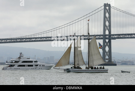 Alma è un 1891-costruito scow goletta, che ora è conservato come una pietra miliare storica nazionale presso il San Francisco nazione marinara Foto Stock