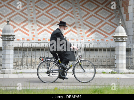 Ebreo ortodosso in Antwerp Diamond District, Belgio Foto Stock