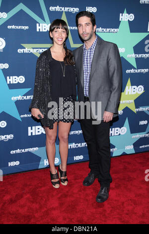 Zoe Buckman e marito David Schwimmer finale di stagione premiere di HBO "entourage" tenutosi al Beacon Theatre - Arrivi New York City, Stati Uniti d'America - 19.07.11 Foto Stock