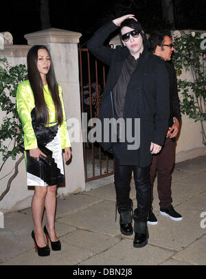 Cina Chow, Marilyn Manson e David Lachapelle Miu Miu presenta Lucrecia Martel "uta' party tenuto presso una residenza privata di Beverly Hills, la California - 19.07.11 Foto Stock